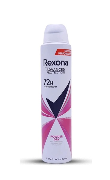 اسپری بدن ضد تعریق زنانه رکسونا REXONA اصل آرژانتین مدل Powder Dry حجم 200 میلی لیتر